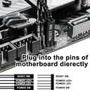 Computer PC Power Button, Desktop Power Button PC External Power Button with 4 Port USB 3.0 Hub