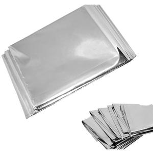 Emergency Mylar Blankets - 84" X 52"(4 Pack) (Silver)