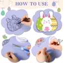 Dunzoom 30 Set Easter Craft Kit Suncatchers Kit Spring Easter Eggs DIY Suncatchers Craft Kit Make Your Own Suncatcher Paint Easter Bunny Sun Catcher Ornaments for Spring Art Craft Painting Activity