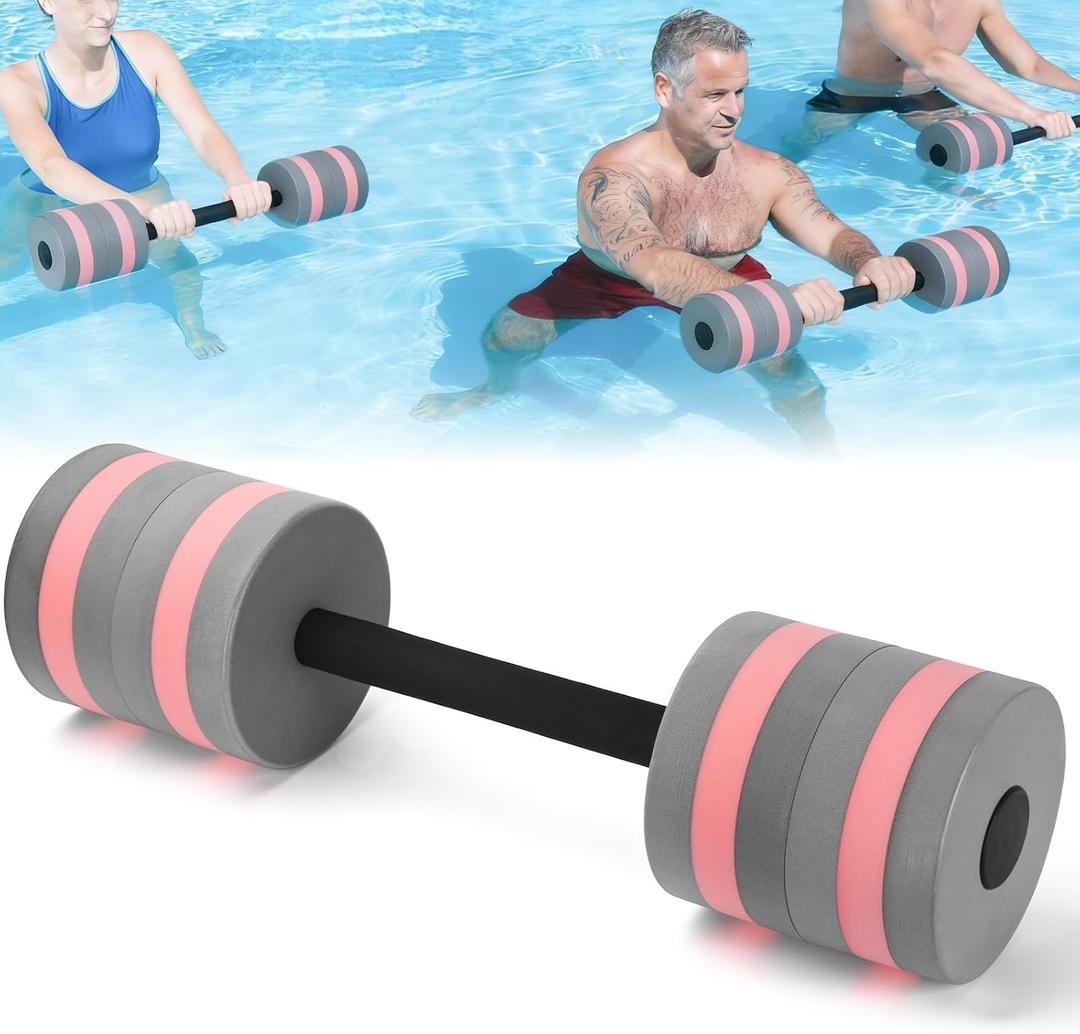 Water Dumbbell, Pool Weights for Water Aerobic Exercise, Aquatic Barbell | EVA Foam, Gray, Long Barbell, High Density Aqua Dumbbells, Swim Bar for Aerobics Weights Loss, Fitness Equipment