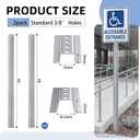 2 Pack 8 ft Adjustable U-channel Sign Post, 4'-8' Medium Gauge Galvanized Steel Metal Pole with 3/8'' Dia Holes Flexible Height for Outside Highway Roadside Garden Farm Traffic Intersection