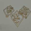 Peryiter 3 Metal Flower Wall Art Minimalist Floral Hanging Decor for Living Room Bathroom Kitchen Outdoor