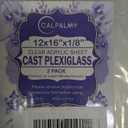 CALPALMY (2 Pack) 1/8" Thick Clear Acrylic Sheets - 12" x 16" Pre-Cut Plexiglass Sheets for Craft Projects, Signs, Display Cases, Sneeze Guard and More - Cut with Engraver, Power Saw or Hand Tools