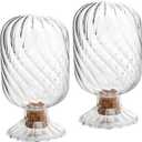 moonoom 2 Set Helix Shaped Match Holder, Glass Matches Cloche for 3.5 Inch, Upside Down Match Holder Jar for Scented Candle on Dining Table Fireplace Bathroom Decoration, Not Include Matches