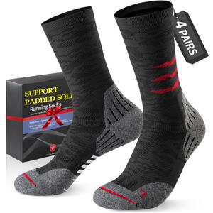 5 x Crew Compression Socks for Men Women - Mild Support, Wicking Cushioned Compression Running Socks for Sport Basketball