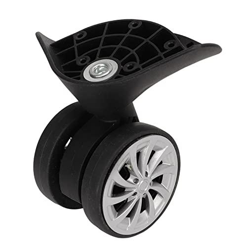 Nylon Swivel Luggage Caster Wheels - 1 Pair, 360 Degree Rotation, Left & Right, 5 Screw Holes