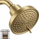 Fixed Shower Head  Filter COMBO ! Anti - Chlorine Hard Water Filtered Shower Heads- 7 Sprays High Pressure Showerheads with 25 Stage Filtration (Brushed Gold)