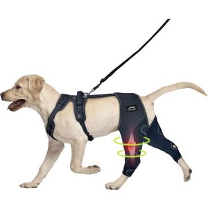 Dog ACL Knee Brace, Support for Pets with CCL, Cruciate Ligament Injuries - Keeps Knee Joints Warm and Stable, Upgraded Adjustable Dogs Rear Leg Wrap Harness Set for Leg Wound Care Prevents Licking (XL (Extended) (fits thigh: 15-16 in))