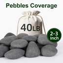 40 lbs Rocks for Outdoor Landscaping, 2"-3" Aquarium Rocks for Fish Tank, Natural Decorative Garden Stone for Plants, Flower Pots, Vase, Walkways, Yard