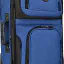 U.S. Traveler Lightweight Rolling 20" Carry On Luggage Softside Suitcase, Blue, 2 Wheel-1 Piece (2 Wheel - 1 Piece, Blue)