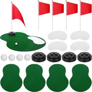 4 Set Golf Centerpieces Table Decorations Golf Party Supplies Including Ball Sand Trap Red Flag Plastic Flag Stand for Sport Themed Birthday Party Decor