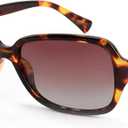 FEISEDY Vintage Square Polarized Sunglasses for Women UV400 Travel Driving Fashion Arcuate Sunglasses B2526 (Leopard)