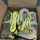 Trekassy Car Tie Down Straps for Trailers, 2 Inch x 96 Inch Heavy Duty Car Hauler Ratchet Straps, 4 Pack Axle Straps, 10,000lbs Break Strength