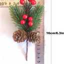 Pine Cone Red Berry Picks Stems Crafts Branch Christmas Wreath - 10Packs, Holly Artificial Evergreen Branches Tiny Pine Cones Picks Décor Floral Picks for Christmas Flower Wreaths DIY Xmas Gifts