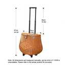 Portable Grocery Shopping Cart, Wicker-Style Rolling Basket with Handle