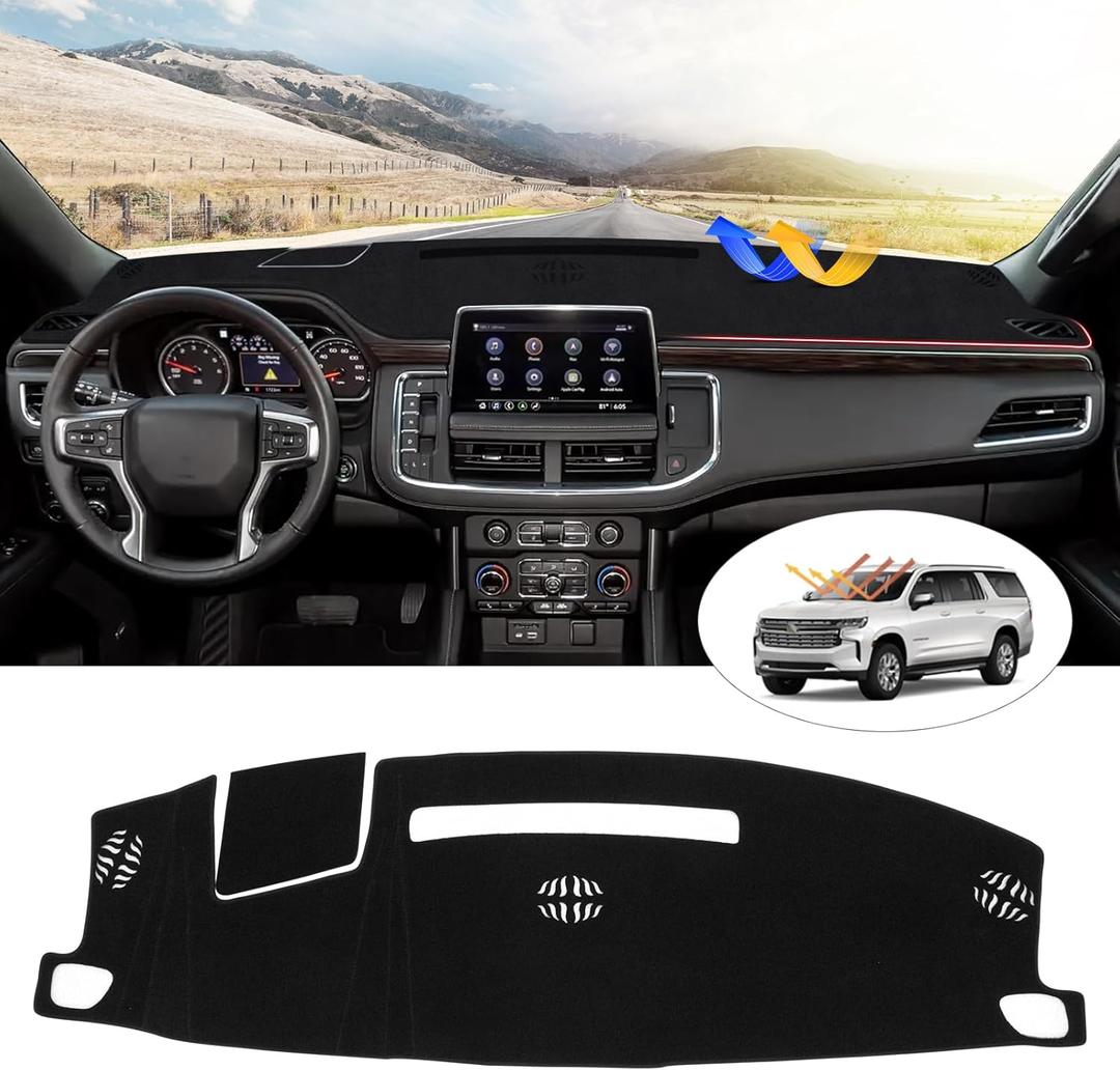 Cartist Dash Cover Fit for Chevrolet Suburban/Tahoe/GMC Yukon 2021 2022 2023 2024 (Not for GMC Yukon Denali) Accessories Dashboard Cover Mat Non-Slip