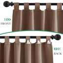2 x StangH 2 Panels Detachable Top Outdoor Curtains for Porch, Blackout Waterproof Solar Curtains Summer Heat Winter Chill Insulating Shades for Pergola Sliding Glass Door, Tan, W52 x L108