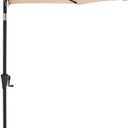 C-Hopetree 9 ft Half Round Outdoor Patio Market Wall Umbrella with Tilt, Beige