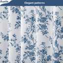 Awellife Light Blue Shower Curtain,Cotton Floral Cottagecore Spring Shower Curtain for Bathroom 72" W x 72" L,Teal Blue