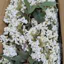 4Pcs 42" Brown Artificial Berry Stems, Realistic Faux Berry Branches & Floral Stems, Dusty Plum Burgundy Fake Stems for Vase Home Decoration, White