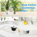 Large Stone Dish Drying Mat for Kitchen Counter,24"(L)16"(W),Collapsible Quick Dry Dish Drying Mat,Diatomaceous Earth Mats for Cutlery, Pots and Bottles,Match Any Countertop (23.6" x 15.3")