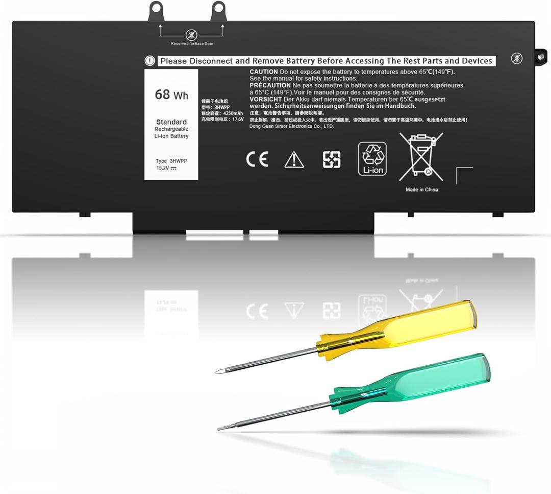 68Wh 3HWPP Laptop Battery Compatible with Dell Latitude 5401 5410 5411 5501 5511 5510 Precision 3541 3550 3551 Inspiron 7500 7506 7706 2-in-1 03HWPP 10X1J N2NLL 1VY7F 451-BCMN