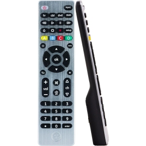 GE Universal Remote Control for Samsung, Vizio, LG, Sony, Sharp, Roku, Apple TV, TCL, Panasonic, Smart TVs, Streaming Players, Blu-ray, DVD, 4-Device, Silver, 33709