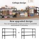 SAN HE Long Shoe Rack-Shoe Organizer 3 Tier Shoe Rack for Closet Front Door Entryway Garage, Stackable Free Standing and Freely Combinable Shoe Storage, Space Saving Small Shoe Shelves.