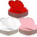 60 Pcs Heart Shaped Dessert Plates - 9.45 Inch Disposable Heart Party Plates for Valentine's Day Tableware and Wedding Birthday Dinner Dessert