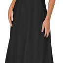 Women's Classy Sleeveless Lemon Print Maxi RIC Rac Dress (Medium, Black)