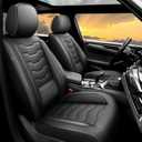 Car Seat Covers Fit for (5 Seats) KIA Sorento 2010-2024 2025, Waterproof, Breathable, and Scratch-Resistant Faux Leather Automotive Seat Covers Seat Protector (Full Set, Black)