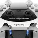 Metal Thumbsticks & Back Paddles for PS5 Edge Controller, Analog Thumb Sticks Caps Replacement Kit for PS5 Dual Sense Edge Stick Module, 6 Joysticks, 4 Back Buttons, Silver