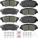 Front and Rear Disc Brake Pads Set Ceramic w/Hardware for Lexus Es250 2021-2023/ Es300H Es350 Ux250H 2019-2023/ Ux200 2019 2020 2021 2022, for Toyota Corolla Cross/ Rav4/ Venza/Avalon/Camry/C-Hr