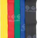 THERABAND Resistance Bands Set, Yellow, Red, Green, Blue, Black, Latex Elastic Bands for Exercise & Physical Therapy, Strength Training Bands for Upper & Lower Body Fitness