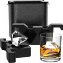 Clear Diamond Ice Cube Tray: Crystal Clear Ice Maker - Large Diamond Shape Ice Cube Maker for Whiskey Cocktails Bourbon