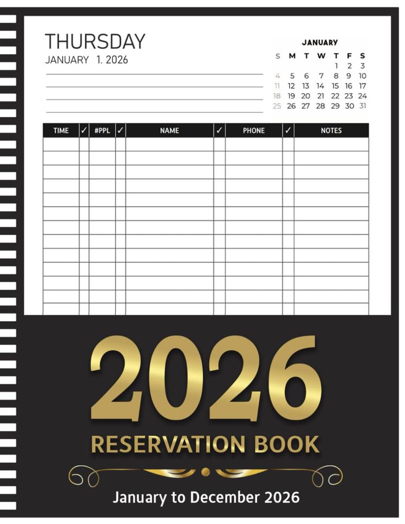Reservation Book For Restaurant: 365 Day Dated Reservations Planner | Year-Round Dinner Table Organizer | Daily Hospitality and Appointment Tracking Log for Hotels and Restaurants Management, Paperback