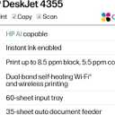 HP DeskJet 4355 Wireless All-in-One Color Inkjet Printer, Scanner, Copier, Best-for-Home, 3 Month Trial of Instant Ink Included, AI-Capable (AJ4Y0A) | Dual-band Wi-Fi with HP app and 4800 x 1200 dpi for printing, scanning and copying