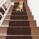 Non-Slip Stair Treads Mat Carpet for Wooden Steps(15 Pack), 21.6 x 7.4IN Self-Adhesive Safety Indoor Stair Runner Mats, Anti Slip Stair Treads for Kids Elders and Dogs Pets