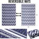 OLANLY Waterproof Outdoor Rug 5x8 ft Clearance, Reversible Outdoor Plastic Straw Rug, RV Mat, Indoor Outdoor Carpet for Patio, Camping, Balcony, Deck, Backyard, Navy & White