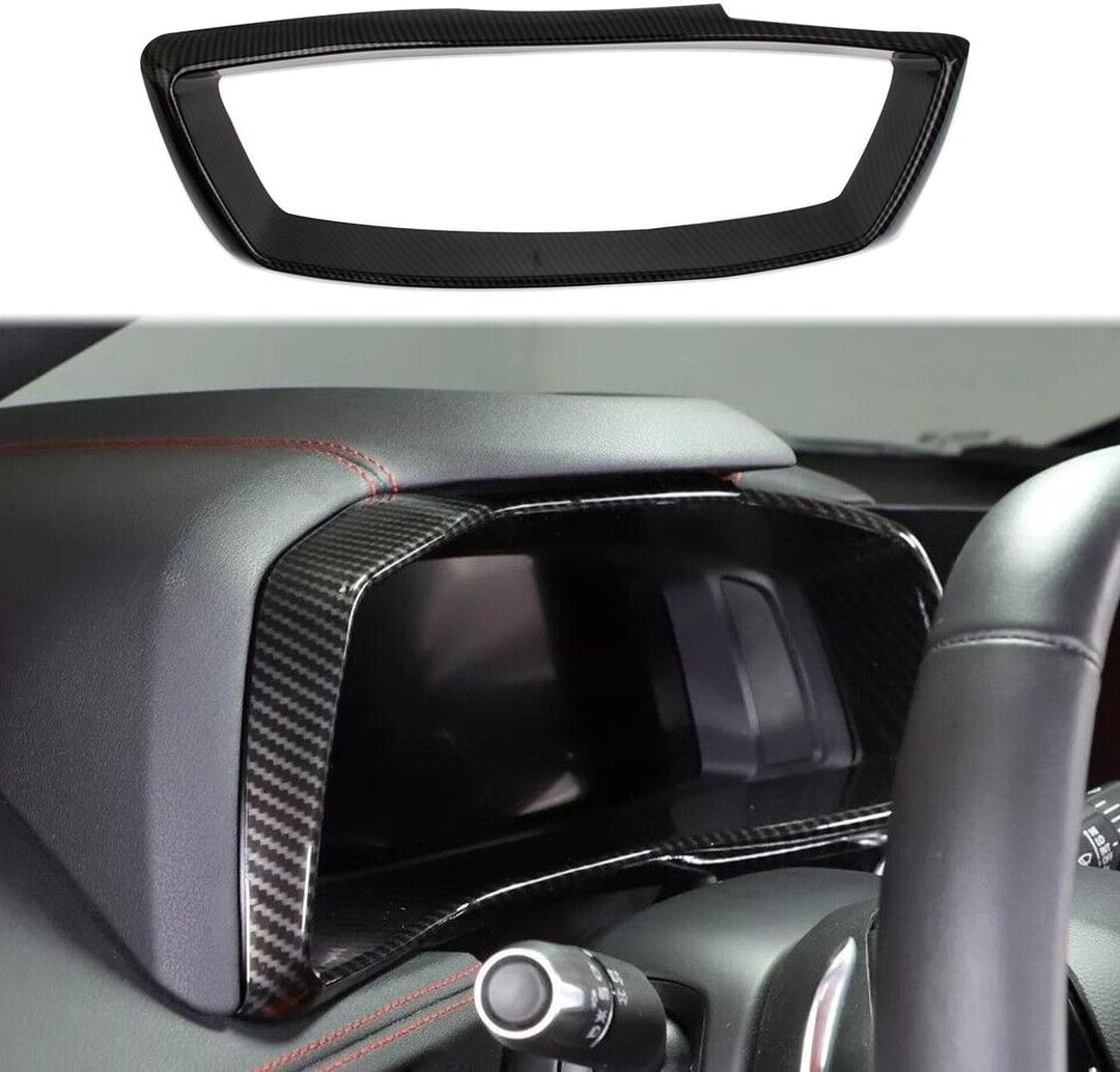 Carbon Fiber Style Interior Center Console Dashboard Instrument Frame Cover Trims for Chevrolet Corvette C8 2020-2025 Decoration Accessories