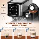 TENKER Espresso Machine 20 Bar, Cappuccino Machine with Automatic Milk Frother, Latte Machine in Stainless Steel Design, 1350W Touchscreen Coffee Maker for Home and Office (Silver)