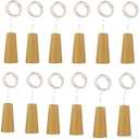Pack of 12 Wine Bottle Lights Battery Powered, LED Cork Shaped Starry String Lights - 10LED 39inch Copper Wire Fairy Lights for Bottle DIY, Party, Decor, Christmas, Wedding, Dancing(Warm White)