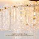 Crystal Caged Ceiling Fan with Light Flush Mount, 20inch Crystals Ceiling Fan with Light and Remote,Gold Crystal Fandelier Ceilings Fans with Lights for Bedroom,Nursery, Foyer
