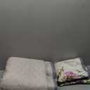 Flysheep 3 Pieces Quilt Set Full/Queen Size, Beige Floral Reversible Bedspread Coverlet Set, Soft Microfiber Lightweight Bed Cover for All Season (90" x 90", 1 Quilt+ 2 Pillow Shams)