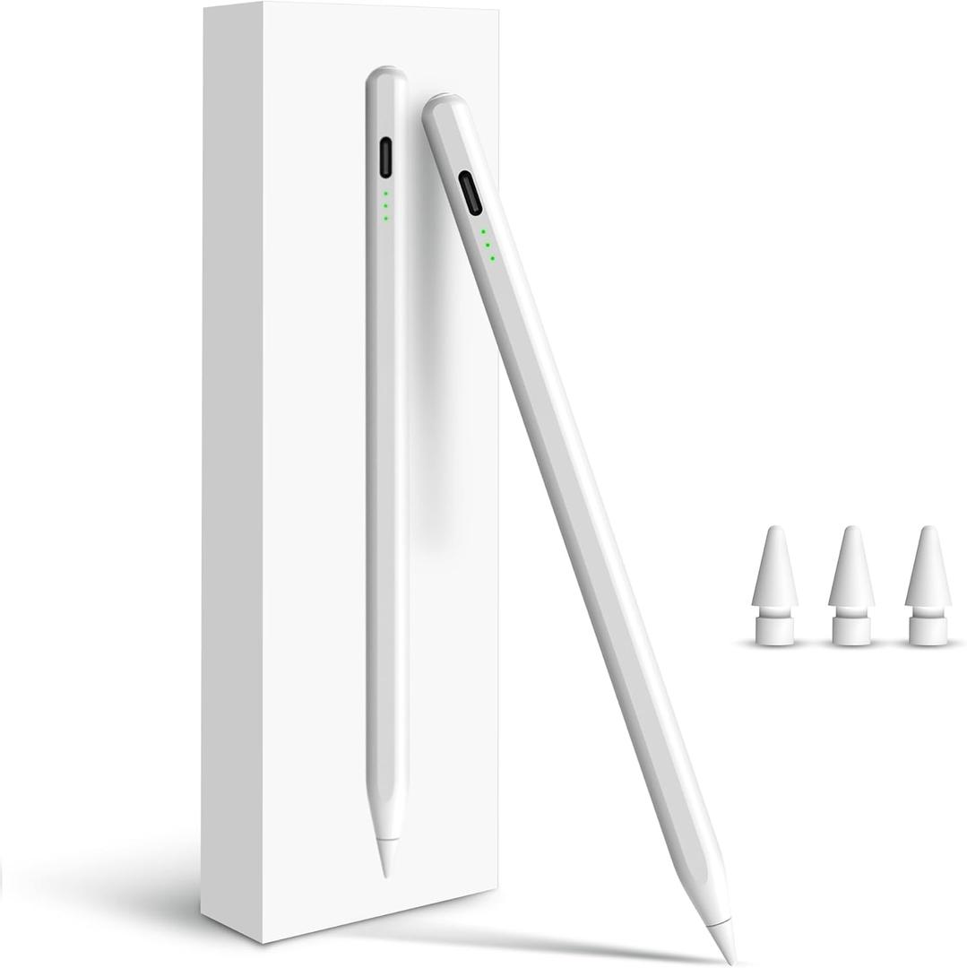 Penlike Pencil for Apple iPad A16 10th, Fast Charge Stylus Pen for 2026-2018 iPad A16/11-6th, Air 11"/13" M4/M3/M2/5th-3rd, Pro 13/11/M4/12.9, Mini A17 Pro/6/5th Palm Rejection Tilt Sensitivity