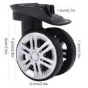 1 Pair Luggage Suitcase Wheels, Trunk Wheels, Luggage Wheel Spare Part Universal Wheel Replacement Luggage Suitcase Wheels for Luggage Suitcase Trolley, Mute Double Row Wheels