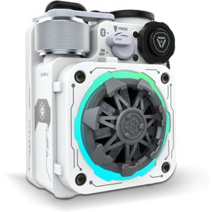 Muzen Cyber Cube-Pro Bluetooth Speaker, Bluetooth 5.0, Portable Speaker with Fidget Spinner, Crystal Clear Sound with RGB Led Light Wireless Speaker, Waterproof Speakers for Indoor Outdoor (White)