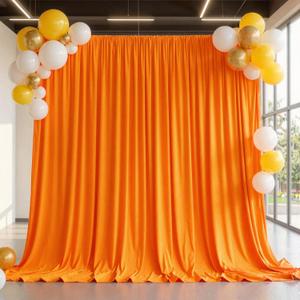 10 X 12ft Orange Backdrop Curtains Wrinkle-Free Wedding Drapes for Backdrop, W5' x H12'