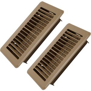 4" x 8" Floor Register 2 Pack - Floor Vent Covers Heavy Duty Metal Heat Vent Covers with Rust Proof Finish for Home Floor Heater - Brown