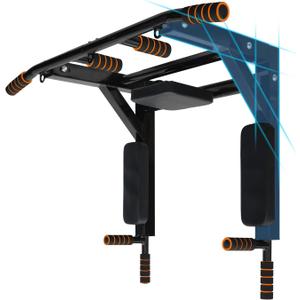 BDL Wall Mounted Pull Up Bar Chin Up bar Multifunctional Dip Station for Indoor Home Gym Workout, Power Tower Set Training Equipment Fitness Dip Stand Supports to 440 Lbs